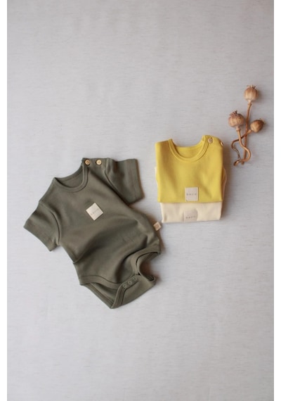 Oh La La Koala 3lü Basic Kısa Kollu Çıt Çıtlı Body Zıbın Model 8 Çok Renkli