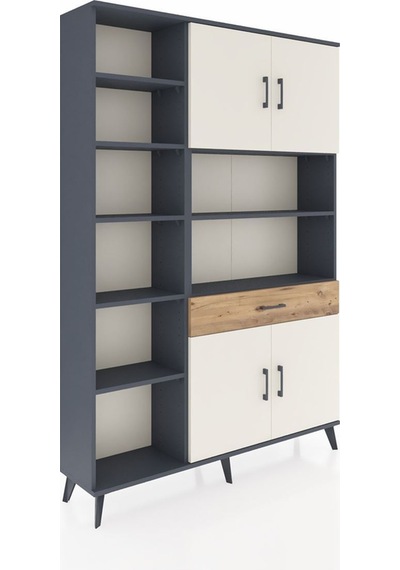 Arges Dolap 10 Raflı Tek Çekmeceli 4 Kapaklı 132x30x195 Antrasit-aytaşı/çam Aytası/atlas Çam Arges Dolap 10 Raflı Tek Çekmeceli 4 Kapaklı 132x30x195 Antrasit-aytaşı/çam Aytası/atlas Çam