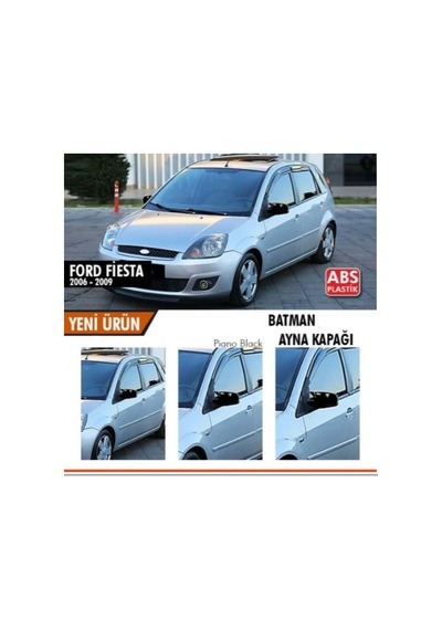 Ford Fiesta 2006-2008 Batman Yarasa Ayna Kapağı Piano Black Abs P