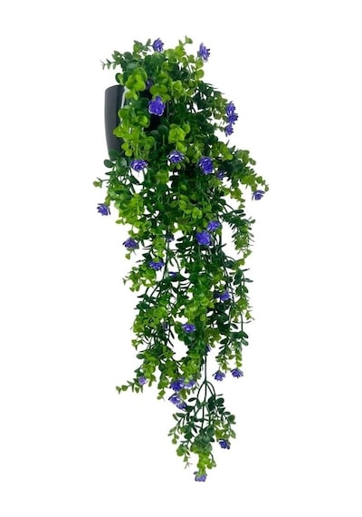 Nettenevime Yapay Çiçek Saksıda Sarkan Mor Mineli Şimşir Okaliptus Yapay Sarmaşık 60cm Diğer