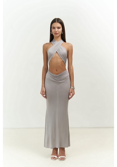 Mai Collection Mai Studios Co. Jolie Gri Crop Etek Takım Gri