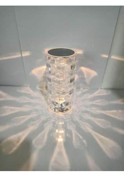 Usb Şarjlı 3 Işık Seçenekli Dokunmatik Kristal Masa Lambası Gece Lambası Salonda Yatak Odasında Çok Renkli