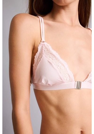 Defacto Dantel Detaylı Saten Kapsız Pedsiz Balensiz Bralet G1139ax26aupn38 Pembe-pn38