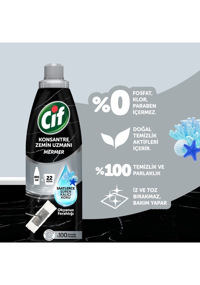 Cif Konsantre Zemin Uzmanı Mermer Okyanus Ferahlığı 2 x 895 ML