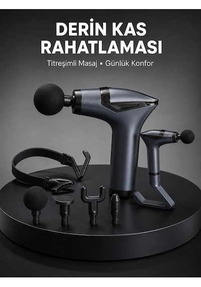 Taşınabilir 3in1 Masaj Aleti Şarjlı Titreşimli Esneme Bantlı Yeni Nesil