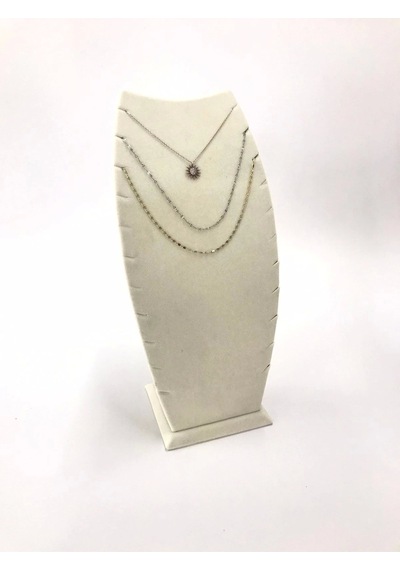 Yerli Üretim Dubai Model Süet Kumaş Krem Renk 25/12 Cm Kolye -zincir Ayaklı Stand Çok Renkli