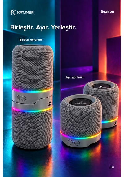 Spbtrn-001 Beatron Manyetik Ayrılabilir Bluetooth 5.4 Hoparlör 2 5 W, Tws, Tf Kart, Işıklı Gümüş