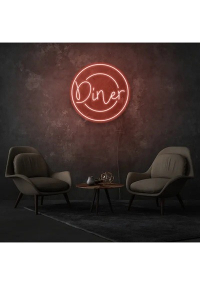 Restoranlara Özel Diner Yazılı Neon Tabela Kırmızı