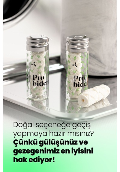Doğal Saf Ipek Nane Aromalı Diş Ipi Plastiksiz Cam Şişede 30m Hassas Diş Eti Temizliği