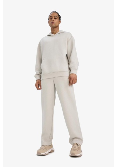 Defacto Boxy Fit Kapüşonlu Kanguru Cepli Jakarlı Sweatshirt E9308ax25augr437 Gri