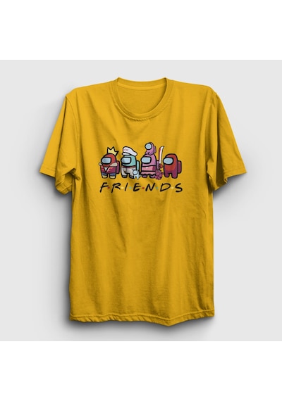 Presmono Unisex Friends Among Us T-shirt Sarı