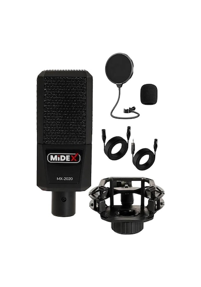 Midex Arcade Pack-3 Medley Ses Kartı Ve Mx-2020 Mikrofon Gaming Canlı Yayın Stüdyo Seti