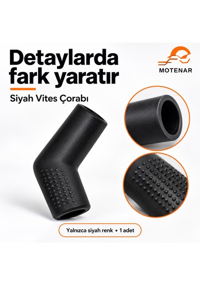 Motenar Siyah Motosiklet Vites Çorabı Pedal Kılıfı 1 Adet