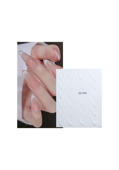 Ombre Efekt French Tırnak Sticker Beyaz Nail Art Sd-1933