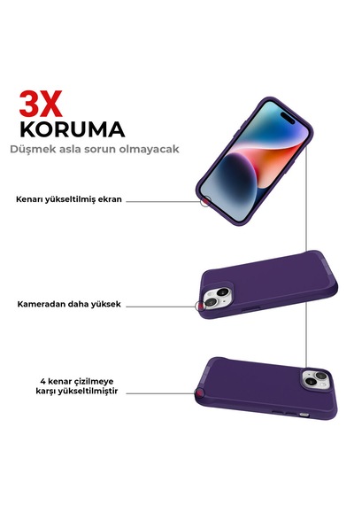 Bix iPhone Uyumlu 14 Plus / 15 Plus Vortex Magsafe Kılıf Stand Özellikli 3x Korumalı Mikro Fiber İç Yüzey Koyu Mor Bix iPhone Uyumlu 14 Plus / 15 Plus Vortex Magsafe Kılıf Stand Özellikli 3x Korumalı Mikro Fiber İç Yüzey Koyu Mor