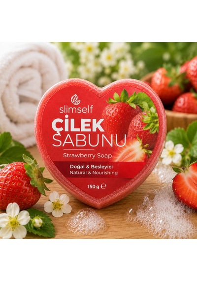 Slimself Çilekli Süngerli Doğal Sabun Çilek 150 G