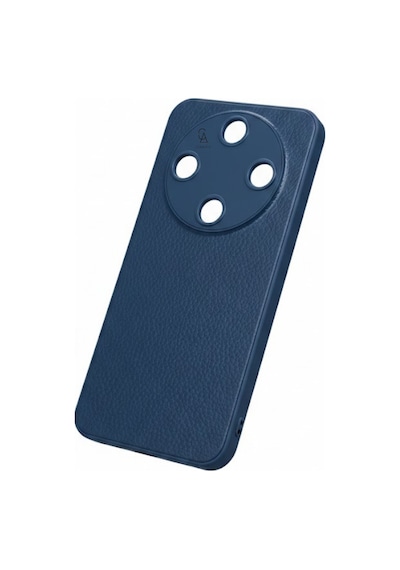 Honor Magic 8 Lite Uyumlu Deri Dokulu Yumuşak Silikon Telefon Kılıfı Kapak Lacivert