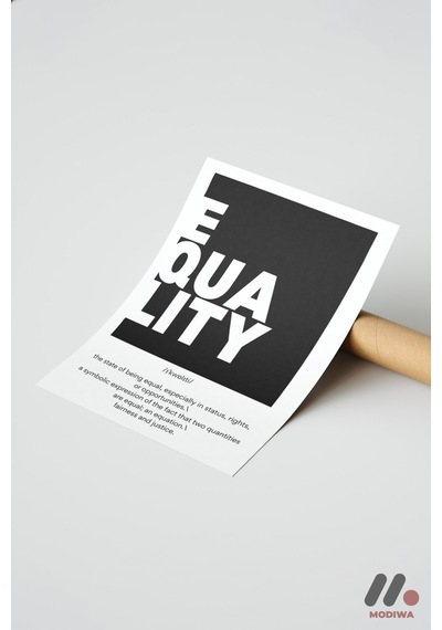 Equality Tanım Posteri, Çerçevesiz Yüksek Kalite Duvar Afişi - Motivasyon Hediyesi