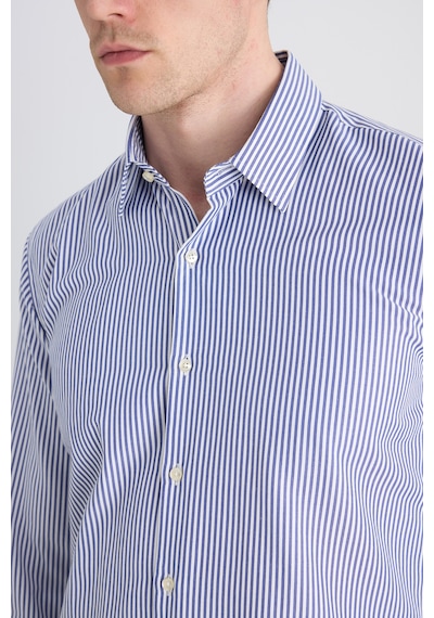 Twn Slim Fit Saks Mavi Çizgili Gömlek 5ef02hd04282m 750