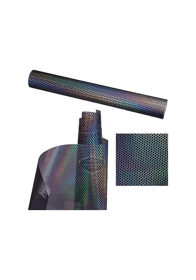 Koyu Siyah Hologram Petek Desen Far Stop Filmi Far Folyosu Far Çizik Çizilme Engelleyici Folyo 100 X 30 Cm 00 Şüscaroto Aksesuar