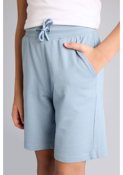Defacto Regular Fıt Sweatshirt Kumaşı Şort Erkek Çocuk B5867a826smbe606 Mavi-be606