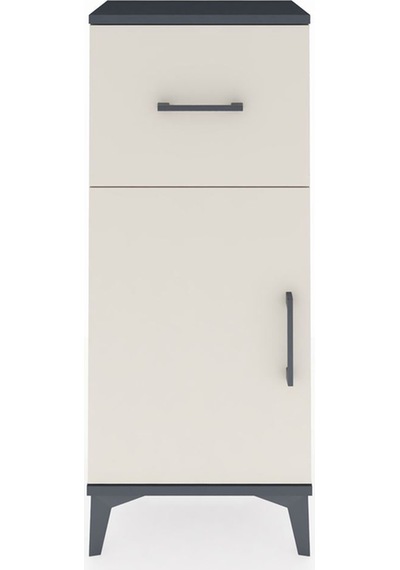 Arges Komodin Tek Raflı Tek Çekmeceli Tek Kapaklı 44x30x106 A... Antrasit
