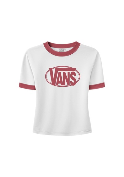 Vans W Center Chest Rınger Tee Kadın Tişört Vn000txswht1 Beyaz