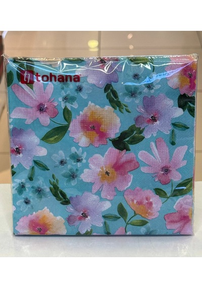 Tohana Flower 20li Kağıt Peçete Turkuaz