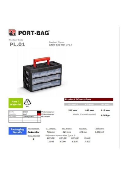 Portbag Çekmece Seti Pl01 Caby 3/11