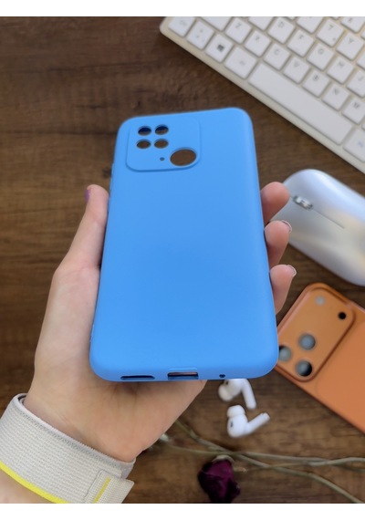 Redmi 10c / Poco C40 Uyumlu Kamera Korumalı Darbeye Dayanıklı Renk Atmayan Fab Silikon Kılıf Mavi