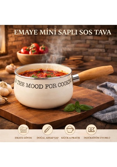 Lexroo Emaye Mini Saplı Sos Tavası Çok Renkli