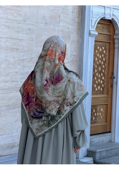 Qalortex Scarf Pamuklu Soft Âlâ Desen Eşarp-çağla Çağla
