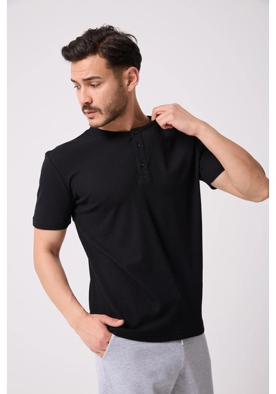 Defys Erkek Henley Yaka %100 Pamuklu Dokulu Kumaştan Kısa Kollu Günlük Basic Siyah Tişört Siyah - 852146174 Siyah Defys Erkek Henley Yaka %100 Pamuklu Dokulu Kumaştan Kısa Kollu Günlük Basic Siyah Tişört Siyah - 852146174 Siyah