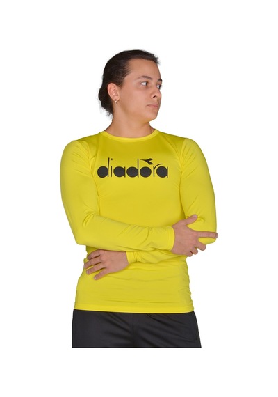 Diadora Soloben - Erkek Sarı Uzun Kollu Spor T-Shirt - Tsrt-Zn