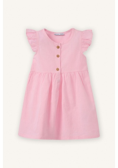 Defacto Flamlı Poplin Elbise Kız Bebek Z7402a226smpn171 Pembe-pn171