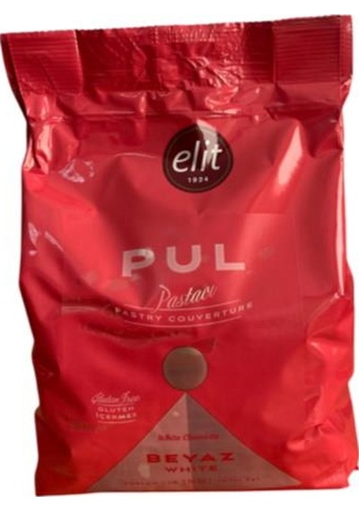Elit Pastacı Beyaz Pul Çikolata 1 Kg Glutensiz