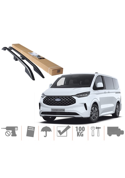 Ford Custom Kısa Üst Port Bagaj Tavan Çıtası 2024 Sonrası Siyah