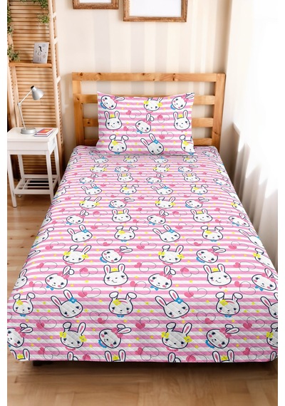 Evimde Bambaşka Tavşan Pembe Kız Çocuk Pike Takımı - Çizgili Kalp Sarı Beyaz Bebek Odası Yatak Örtüsü - 160x220 CM Evimde Bambaşka Tavşan Pembe Kız Çocuk Pike Takımı - Çizgili Kalp Sarı Beyaz Bebek Odası Yatak Örtüsü - 160x220 CM