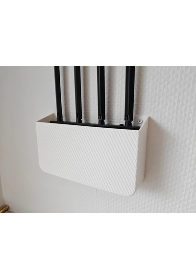 Storeşahin 3d Baskı Duvar Tipi Wifi Modem Saklama Rafı Router Gizleme Askısı Kablo Çıkışlı Beyaz Modem Tutucu 23x13 Cm Shn0720