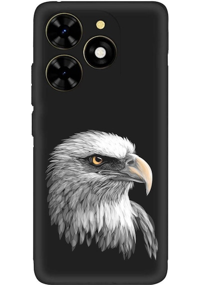 Tecno Spark 20 İle Uyumlu Kartal 0214c Tasarımlı Siyah Lansman Kılıf Çok Renkli