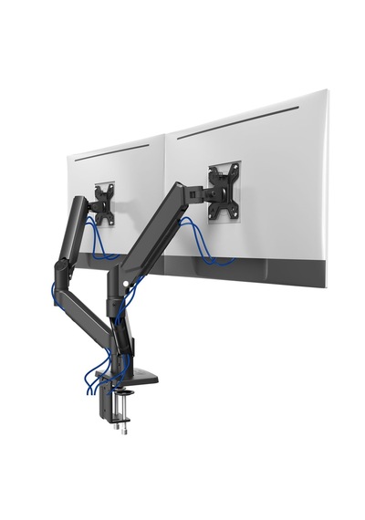 M252d Gazlı Yaylı Çift Monitör Kolu 13-32 İnç Kol Başına 9 Kg 360 Derece Dönebilir
