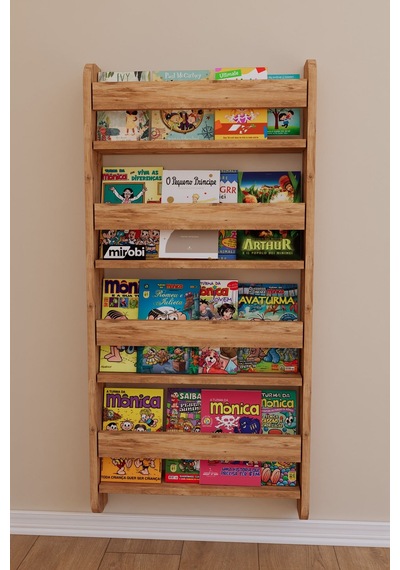 Lino 4 Raflı Montessori Kitaplık Eğitici Çocuk Kitaplığı Ahşap