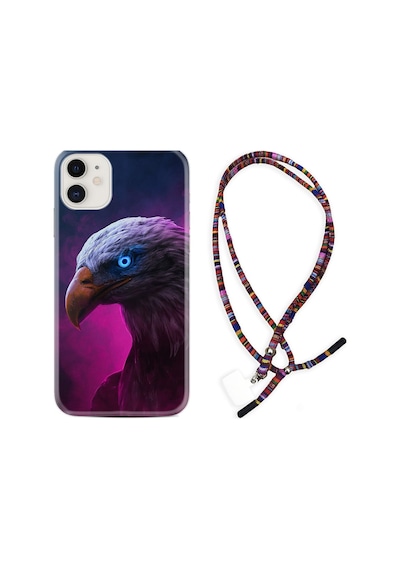 Apple Uyumlu iPhone 11 Kılıf Rasta Boyun Askılı Kartal 1622