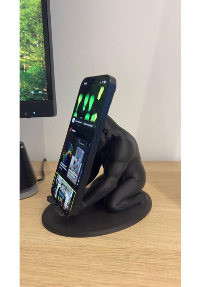 Goril Figürlü Telefon Standı Siyah