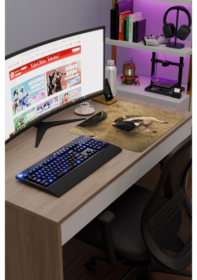 Rakun Kaymaz Dikişli Kauçuk Oyuncu Mousepad V1 - 48x40 Xl Gaming Mouse Pad Fare Altlığı