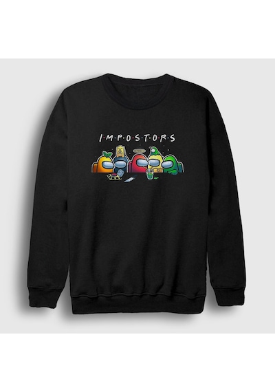 Presmono Unisex Impostors Among Us Sweatshirt Siyah