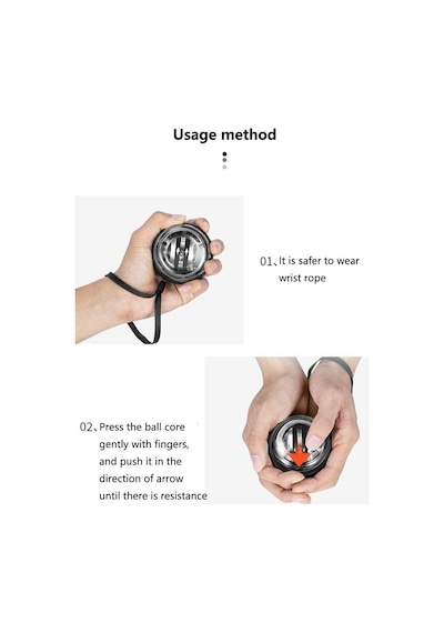 Autostart Çantalı Multilight Powerball Bilek Egzersiz Topu Siyah