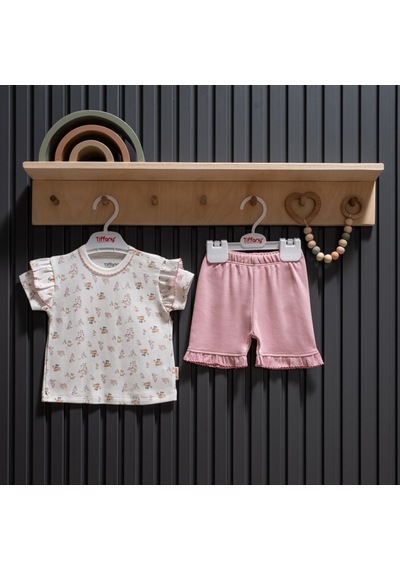 Tiffany Baby & Kids Tiffany Baby Cute Cats Theme Şort Takım 34104 Ekru