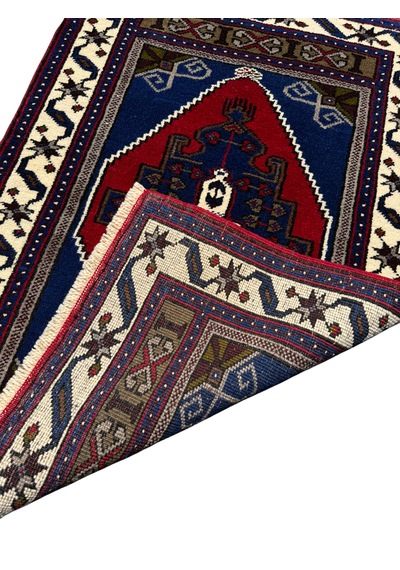 El Dokuma Sıfır Obruk Halısı 82x125 Lacivert Yün Kalın Halı