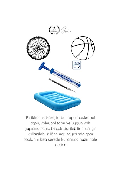 Elpompası Metal El Tipi Hava Pompası 30 Psı Mini Bisiklet Lastik Top Şişirme Pompası Alüminyum Gövd